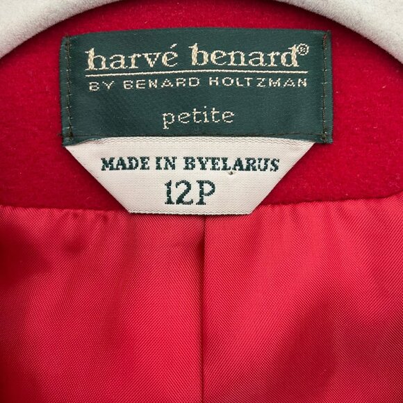 VTG Harvé Benard Med/Large Blazer Red Wool Cashmere Bl Single Button Old Money - Picture 4 of 12